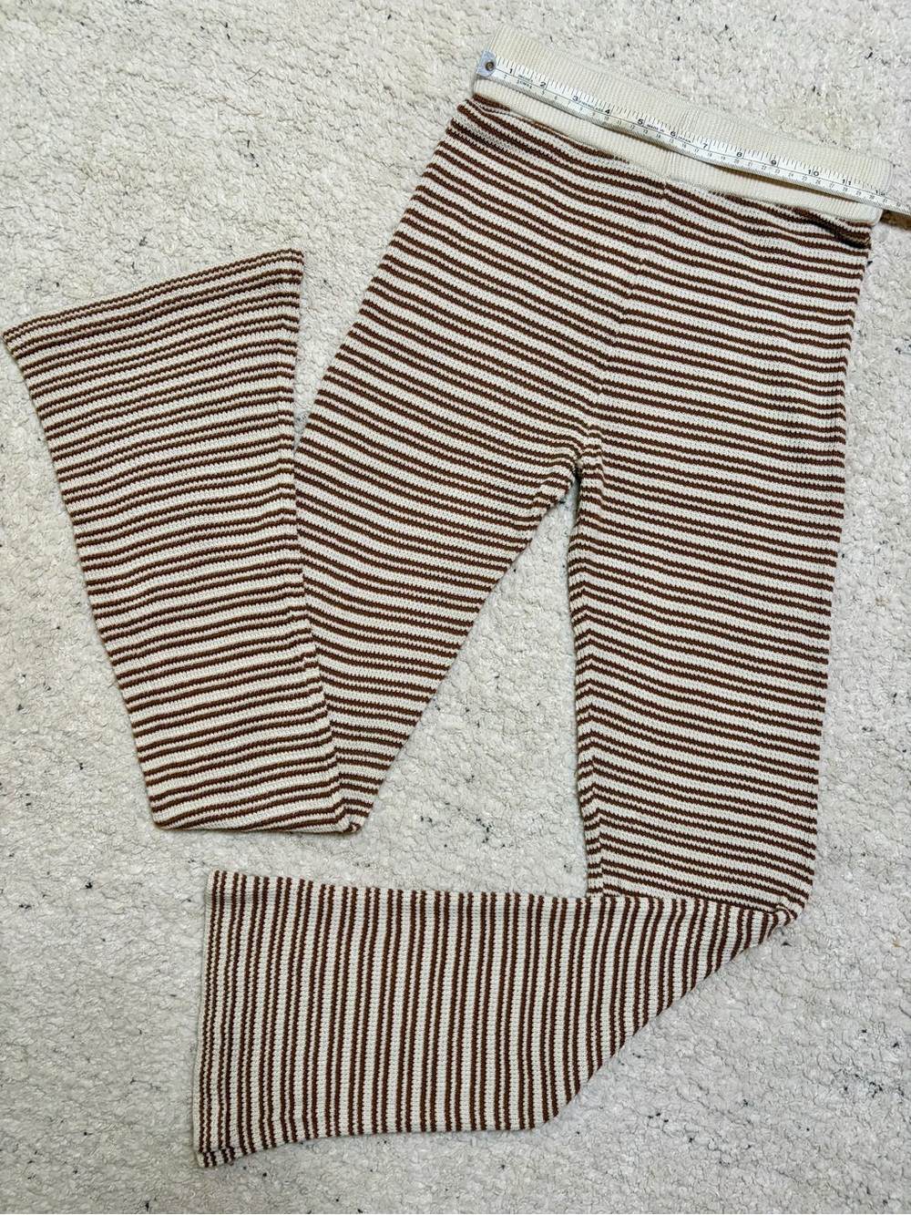 Striped Knit Pants Brown & Cream Women’s Small